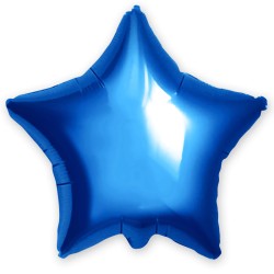 Звезда голубая фольгированная 45см с гелием.