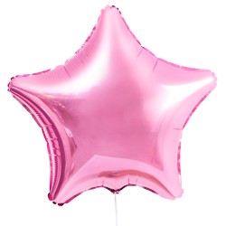 Звезда розовый фольгированная 45см с гелием.